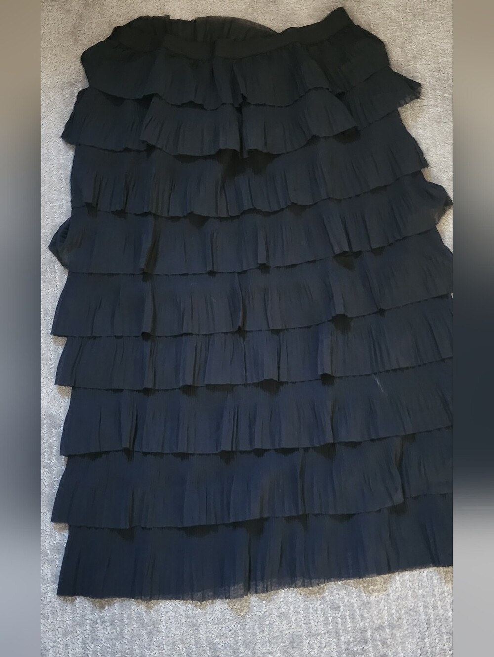 Black Tiered Ruffle Skirt - Women